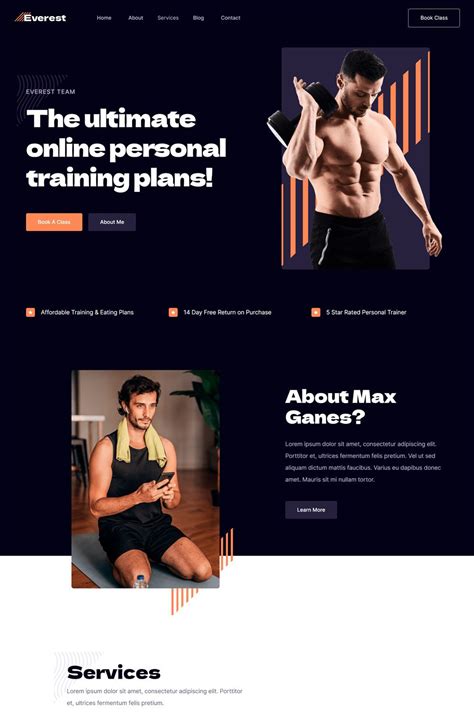 website templates for personal trainers.